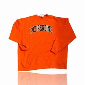 Champion Pepperdine Waves Crewneck Pullover Sweatshirt Orange Mens 2XL